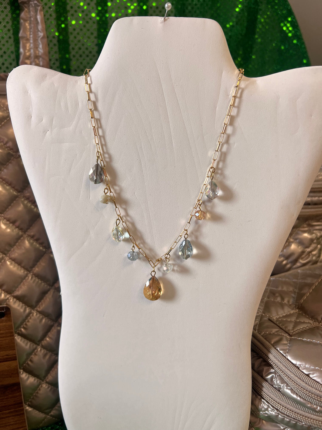 Multicolored Teardrop Necklace