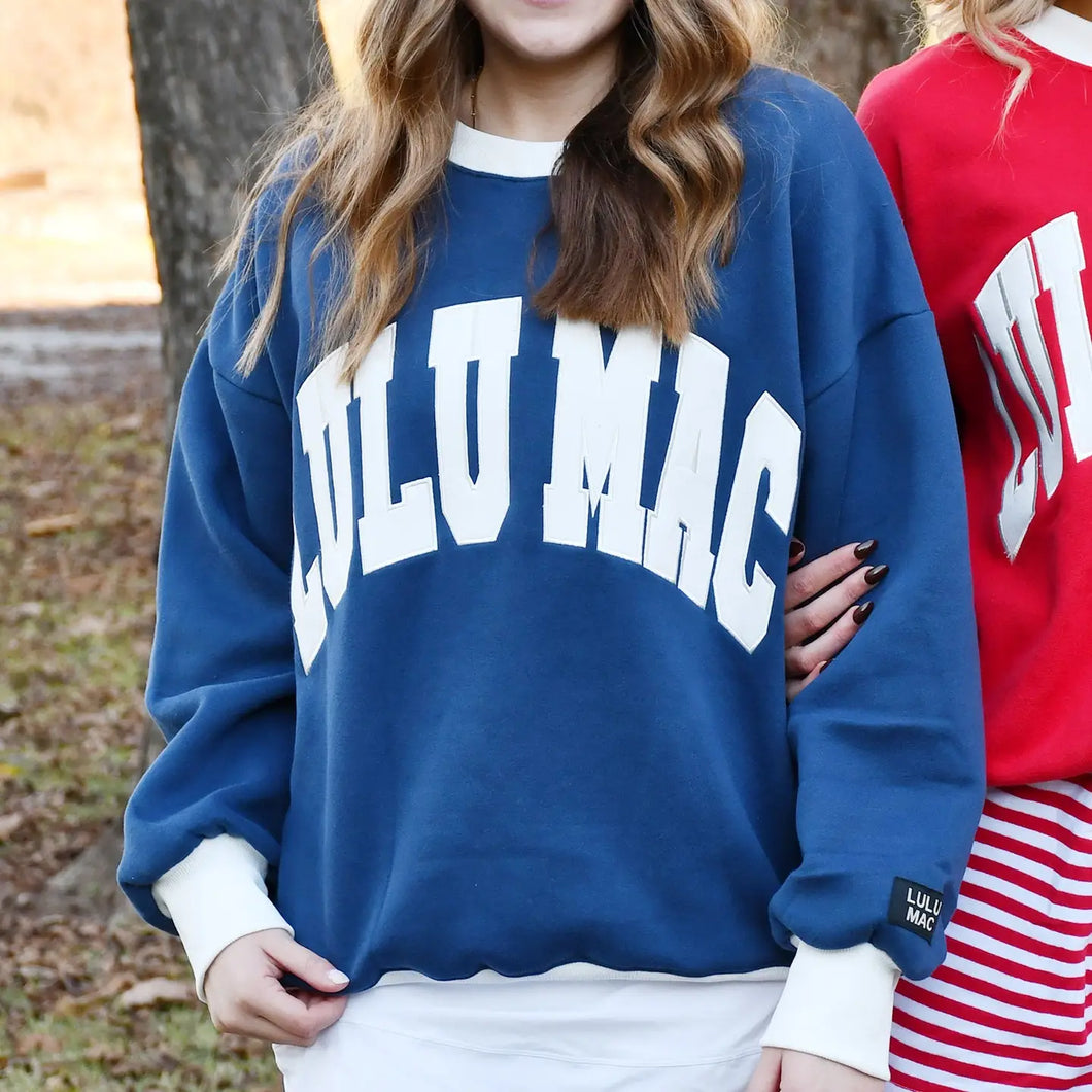 Lulu Mac Color Block Navy/White - Stitch sweatshirt