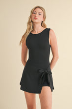 Black Sleeveless Wrap Tie-Front Dress