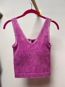 Zenana Purple Cropped Tank