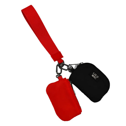 Lulu Mac Black Lulu Mac Double Pouch Wristlets