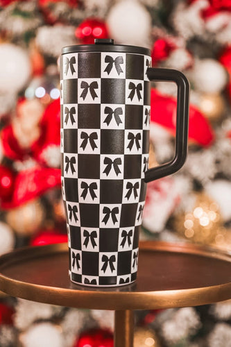 Black bow sleek tumbler