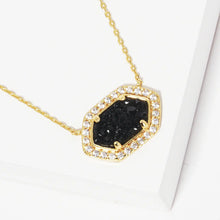 Cubic Zirconia Gold Dipped Stone Necklace-