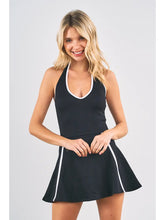Black Binding Halter Dress