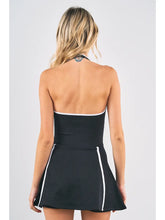 Black Binding Halter Dress