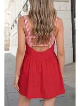 Gingham Patchwork 2pcs Romper Inside Mini Dress