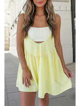 Gingham Patchwork 2pcs Romper Inside Mini Dress