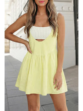 Gingham Patchwork 2pcs Romper Inside Mini Dress