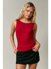 Sleeveless High Neck Cowl Back Detail Knit Top