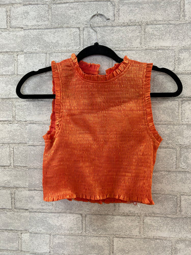 Orange metallic crop SALE