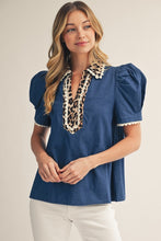 Puff Shoulder Lovely Denim Top