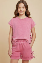 Girls Washed Side Bow Detail Knit outfit