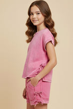 Girls Washed Side Bow Detail Knit outfit