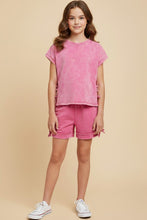 Girls Washed Side Bow Detail Knit outfit