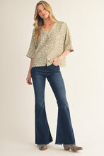Button Down Metallic Leopard Top