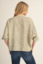 Button Down Metallic Leopard Top
