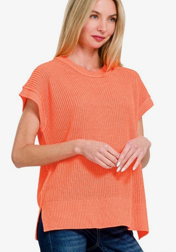 Coral Knit Top