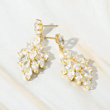 Marquise Cz Stone Cluster Dangle Evening Earrings