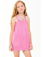 Mineral Washed Dress with Built-in Romper Lining-pink