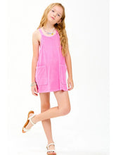 Mineral Washed Dress with Built-in Romper Lining-pink