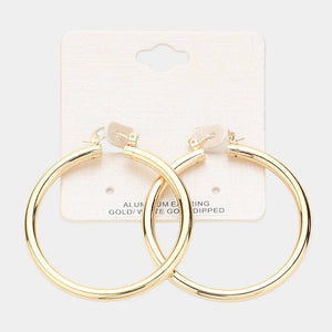 2" Gold Dipped Aluminum Pin Catch Hoop Earrings