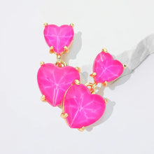 Heart Stone Cluster Dangle Earrings-these are beautiful