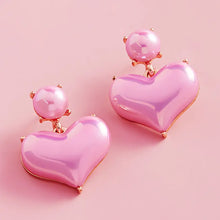 Pearl Finish Heart Drop Earrings-beautiful earrings