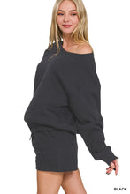 FLEECE BOAT NECK SWEATSHIRTS & SHORTS 2PCS SET