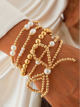 Bow Knot Pearl Beaded Multi Layered Bracelet Set