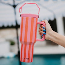 Pink and Orange Striped 38 oz Cabana Jug Tumbler