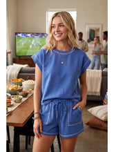 Scuba Contrast Stitch blue Lounge Set