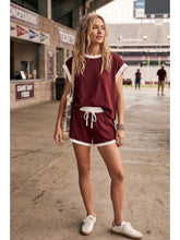 Scuba Contrast Trim Gameday Set-maroon and white