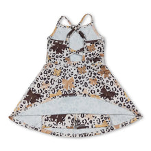 Preorder Strap Leopard Kids Girls Athletic Dresses- with bows