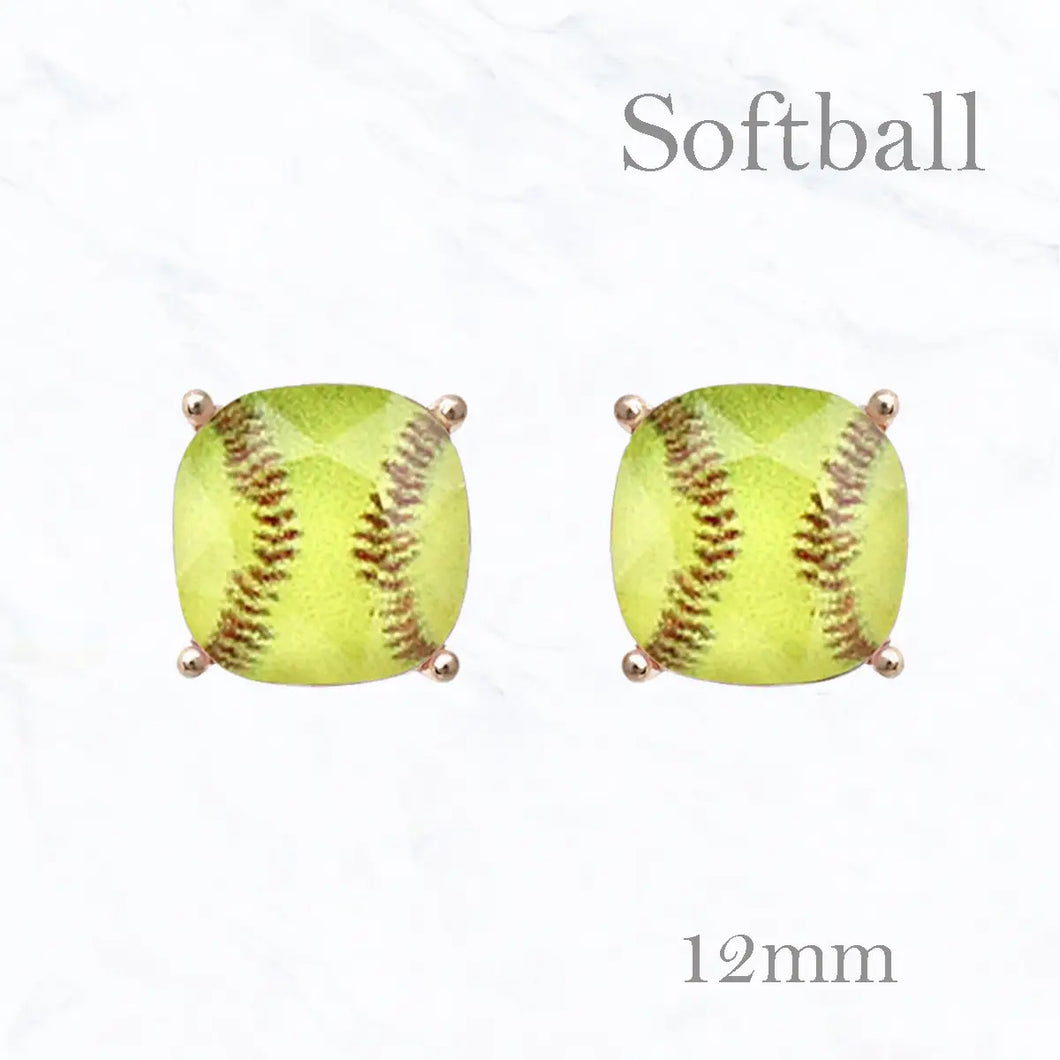 Softball earrings