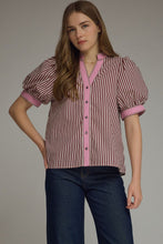 Burgundy/pink stripe top