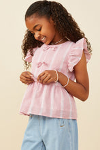 Red Girls Bow Detailed Crochet Lace Ruffle Tank
