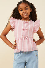 Red Girls Bow Detailed Crochet Lace Ruffle Tank