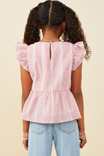Red Girls Bow Detailed Crochet Lace Ruffle Tank
