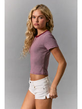 Burgundy stripe top