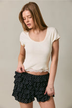 Ivory Short Sleeve Rib Top