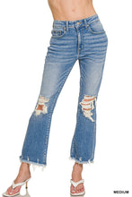 Zenana denim Distressed Knee And Hem Denim Pants