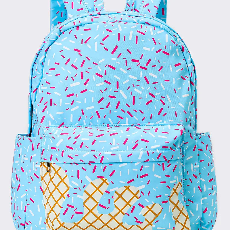 PREORDER!! Ice Cream Drip Kids Canvas Backpack-blue! Matching duffle and lunch box available