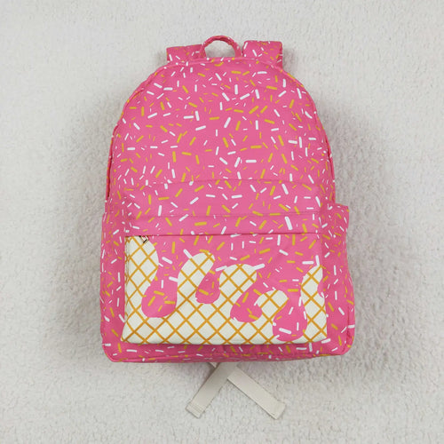 Pink Ice Cream Drip Zipper back pack- lunch box and duffle available