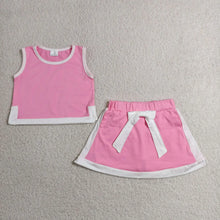 Preorder! Pink Cotton Shirt Skorts Bow Shorts Sets