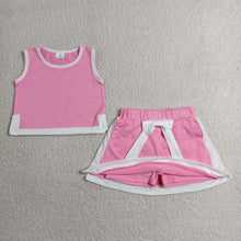 Preorder! Pink Cotton Shirt Skorts Bow Shorts Sets
