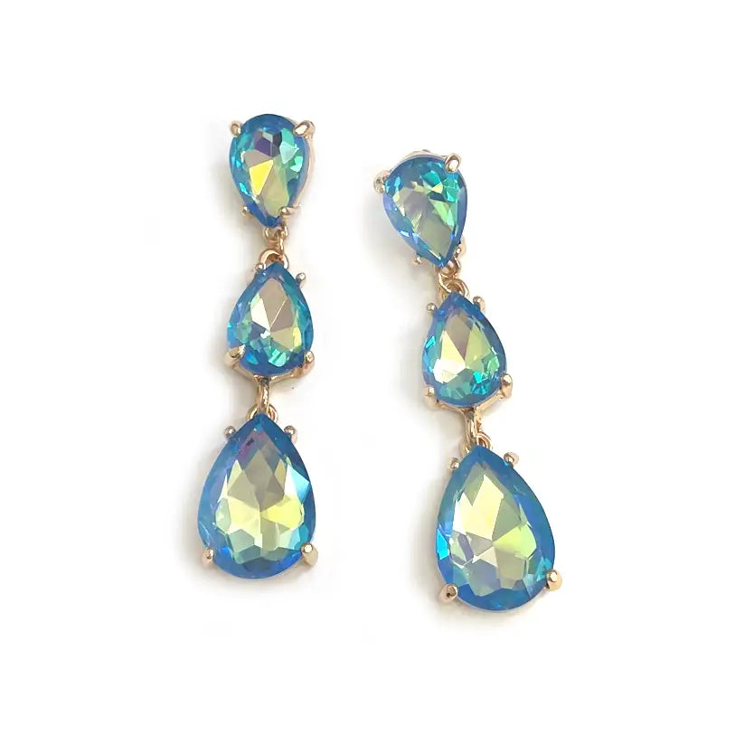 Blue AB stone earrings