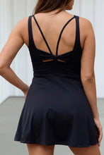 Black Twisted Strappy Back Active Mini Dress