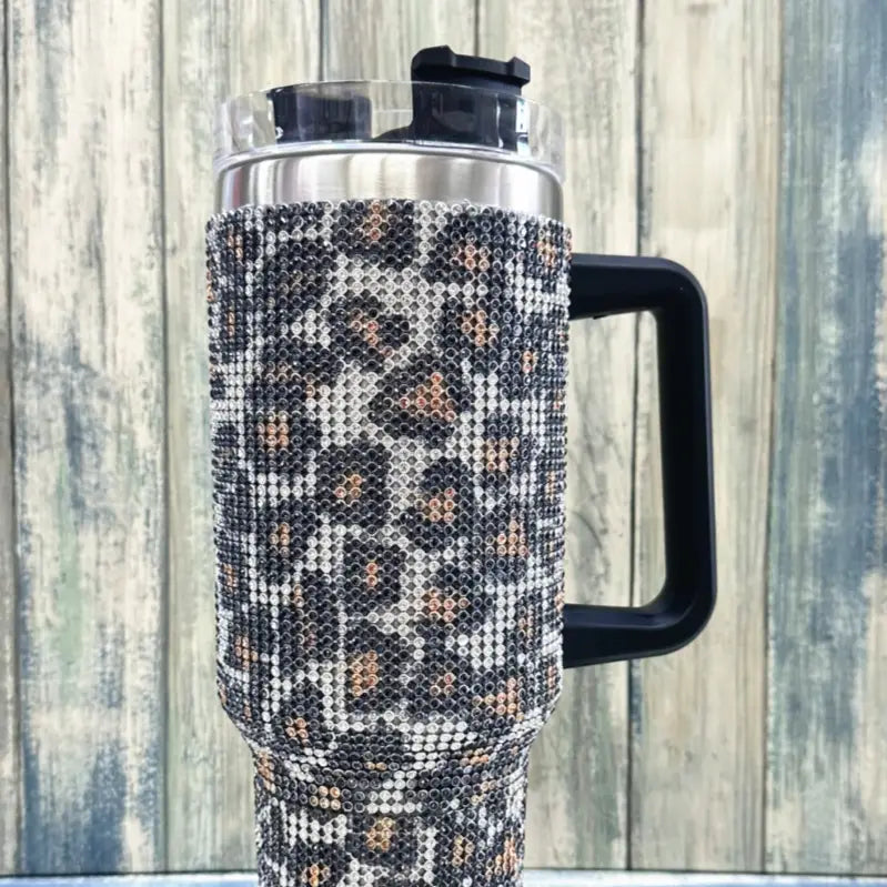 Leopard Rhinestone Stainless Steel Tumblers 40oz