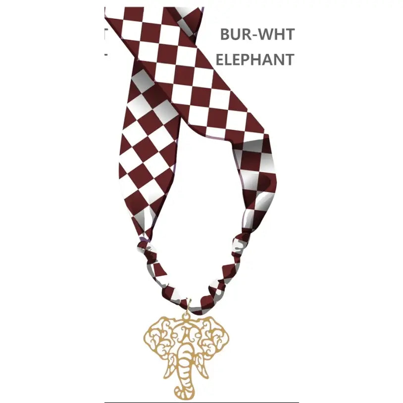Burgundy and White Gameday Scarf Necklace
