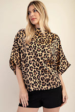 Leopard Mock Neck Oversize Top